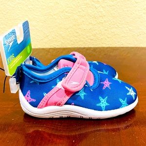 NEW With Tags Speedo Toddler Printed Shore Explorer Water Shoes Blue Sz S 5-6